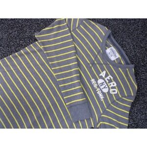 Aeropostale T-shirt Mens XL Gray Thermal Knit Striped Aero‎ NY 1987 Applique Y2K